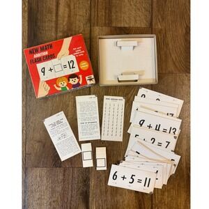 Ed-U-Cards Math Addition Flash Cards Kids Good Vintage 1966 Sliding Number Cover